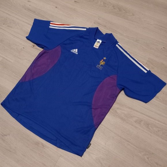 France 2002 ORIGINAL Adidas Vintage Soccer Jersey Shirt. Size Lunique_mystic (